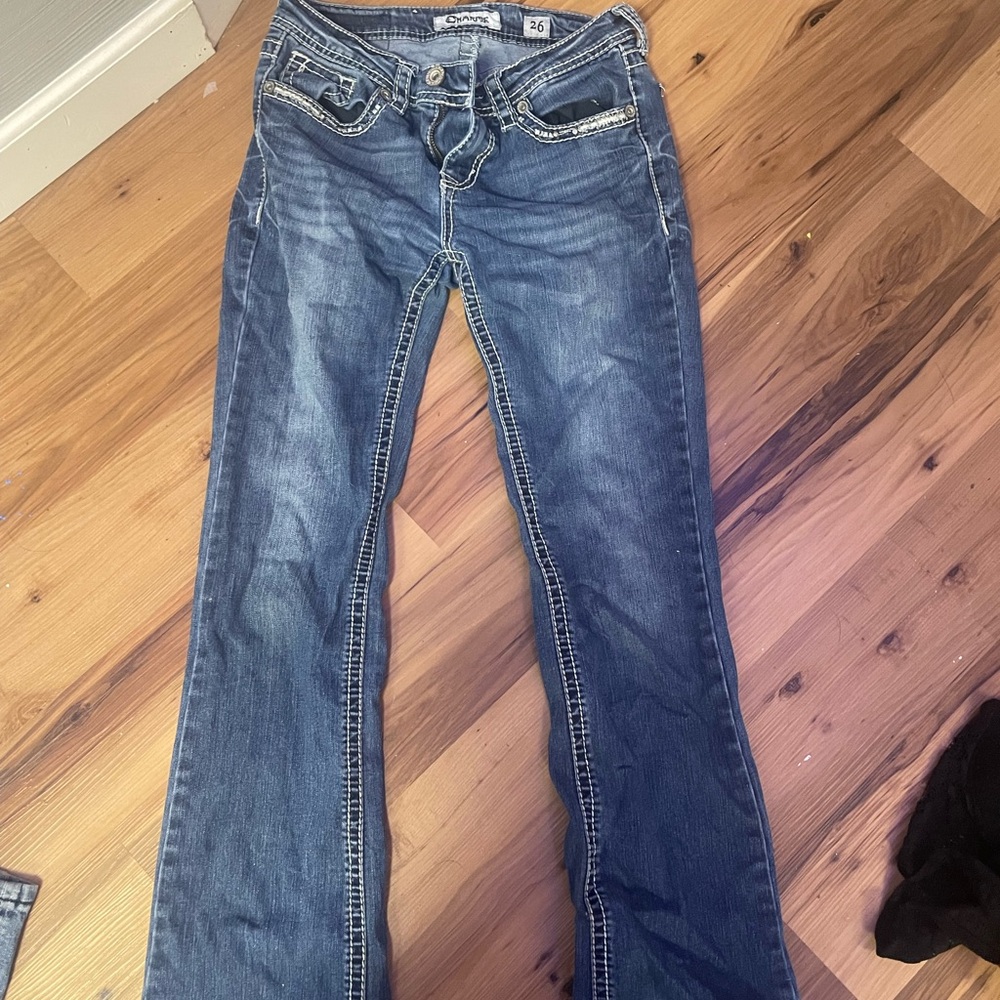 Miss Me Blue Boot Cut Jeans with Classic Denim Look